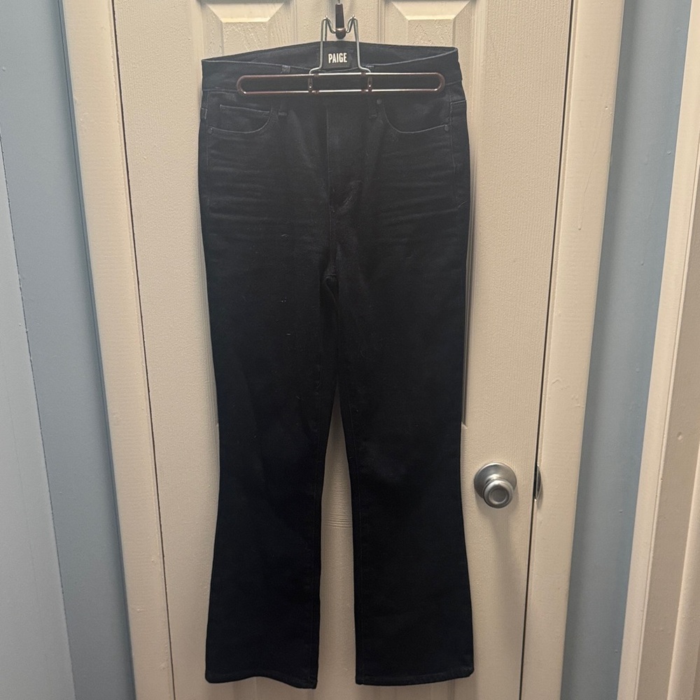 PAIGE Midnight Black Flare Pants